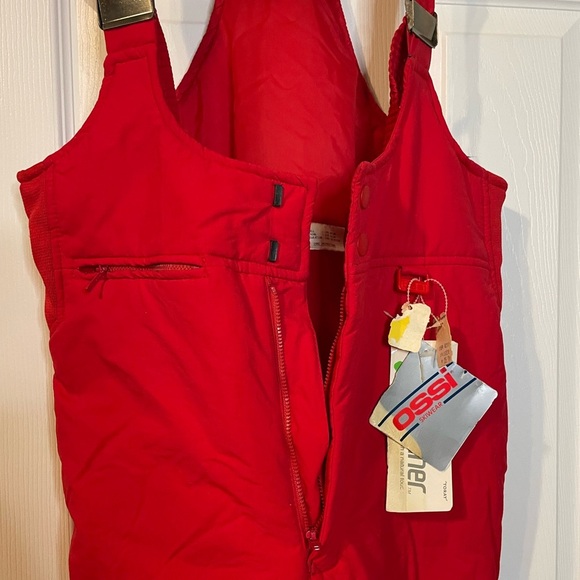 VTG Ossi Skiwear red bib ski pants w/ suspenders men’s sz L *NWT* - Picture 15 of 16